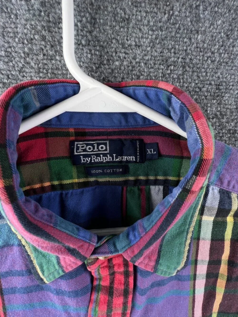 VTG Polo Ralph Lauren Long Sleeve Button Up Shirt Men’s XL Multicolor Plaid